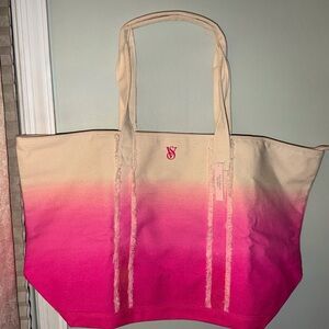Victoria's Secret Ombre Pink and Beige Tote